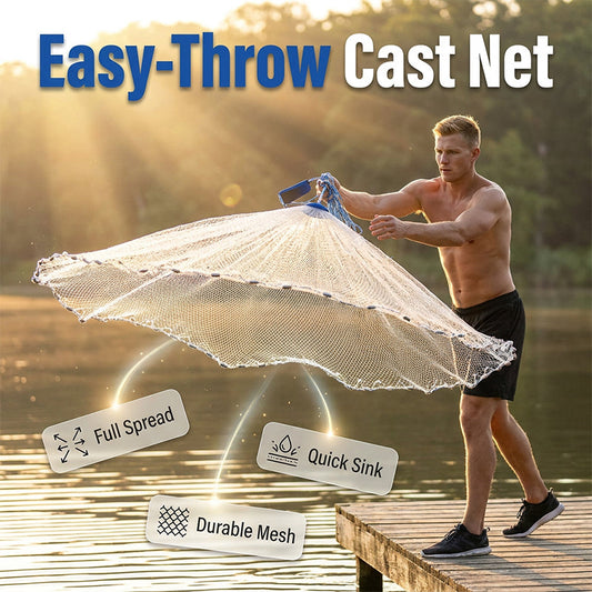 🥳2026 HOT SALE 50% OFF!🌊Premium Cast Net – Heavy-duty nylon mesh, rapid sinking weights & secure wrist strap. Reliable performance in any water – a must-have for anglers! 🛠️🎣