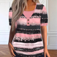 🌺Summer Hot Sale 60% OFF💐Women's Plus Size Loose Faux Two-Piece Striped Henley Top