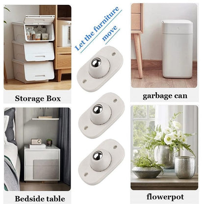 🥳2026 HOT SALE🥳💞50K+ SOLD!🏠🧺 50% OFF! Self‑Adhesive Universal Wheel – 360° rotation, stainless steel ball. Move furniture, planters, cabinets in seconds. A senior’s best helper! 👵🛡️