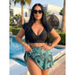 🏖️Summer Hot Sale 50% OFF🌊Women's Tropical Print Two-Piece Skirted Swimsuit👙🌴❤️