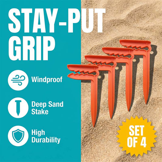 Windproof Beach Towel Clip Pegs for Sand and Grass（Set of 4)