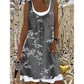 👗Summer Hot Sale 50%OFF☀️Women's Faux Two-Piece Denim Print Dress  ✨