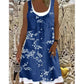 👗Summer Hot Sale 50%OFF☀️Women's Faux Two-Piece Denim Print Dress  ✨