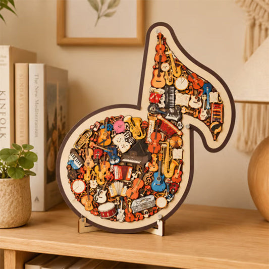 🔥Hot Sale 60%OFF⏰3,000 sold⏳Wooden Musical Note Jigsaw Puzzle Eco-Friendly Material, Beautiful Display Piece. Great Gift For Musicians & Puzzle Fans! 🧩💚🌟