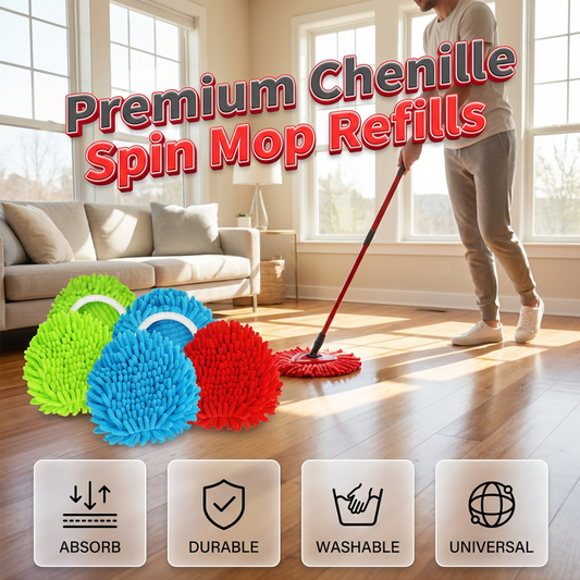 ⌛Limited-Time Offer 60% OFF🔥Chenille Spin Mop Head Replacement