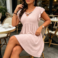 🔥Summer Hot Sale 50% OFF‼️Women's Criss-Cross V-Neck Flutter Sleeve Flowy Dress