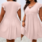 🔥Summer Hot Sale 50% OFF‼️Women's Criss-Cross V-Neck Flutter Sleeve Flowy Dress