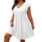 🔥Summer Hot Sale 50% OFF‼️Women's Criss-Cross V-Neck Flutter Sleeve Flowy Dress