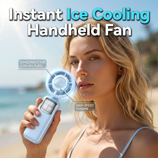 🔥LAST DAY SALE 49% OFF🍃Semiconductor Ice-Cooling Handheld Fan❄️❄️❄️