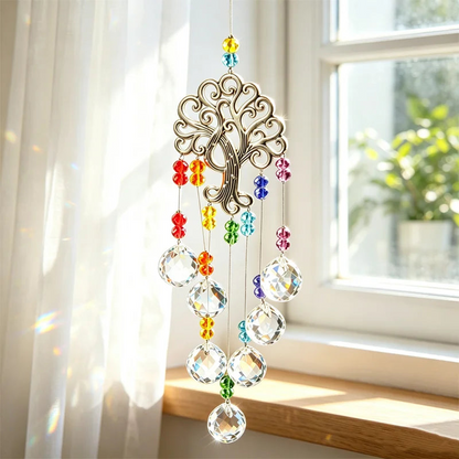 💝Home Garden Decor✨Handmade Tree of Life Crystal Sun Catcher Pendant