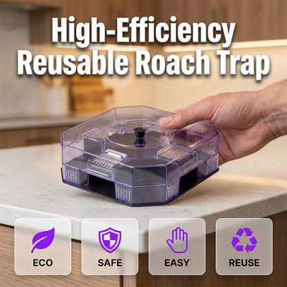🏆 Last Day Special Price £6.99🔥Reusable Effective Roach Trap， Non-Toxic Sticky Cockroach Catcher for Kitchen Home Indoor Pest Control