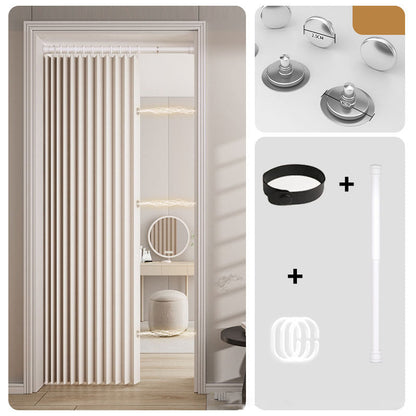 55% OFF🔥No-Drill Magnetic Accordion Door Curtain and Rod Set