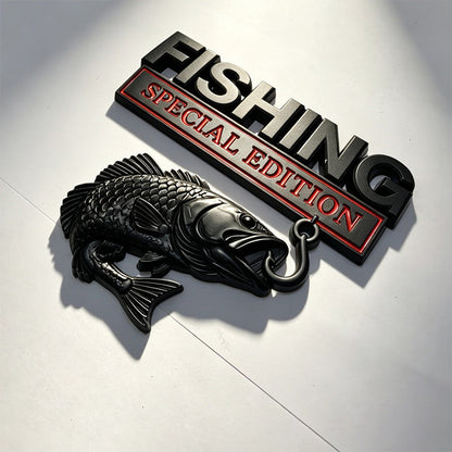 Metal Fishing Vehicle Emblem Badge