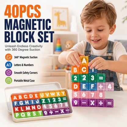 📢📢50% OFF !! ⏰Magnetic Alphabet Number Cubes for Children (40 PCS Cubes)