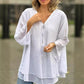 🌺50% OFF FLASH SALE! ✨Double-Layer V-neck Zipper 3/4 Sleeves Soft Tops