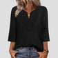 💗Limited time special price💕Lace-Trim V-Neck Blouse – Breathable Fabric & Flattering Drape