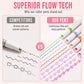 6PCS Curve Highlighter Pen Set with Pattern Roller Tips