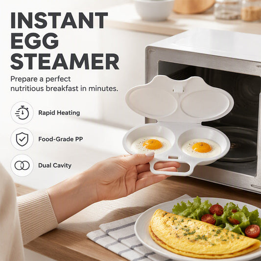 🥳50% OFF💞50K+ SOLD! 🎁Microwave Egg Poacher – Dual‑cavity, non‑stick & easy clean