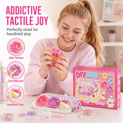 DIY Fried Ice Squishy Toy Kit with Cat Claw Design for Kids