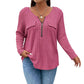 Women's Zipper V-Neck Ribbed Knit Long Sleeve Top
