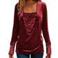 Women's Elegant Sequin Patchwork Long Sleeve Top