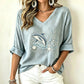 Women's V Neck Printed T-Shirt