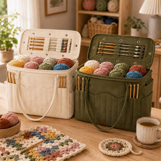 🎉 Hot Sale 50% OFF💞🔥Canvas Yarn Storage Bag with Needle Pockets