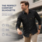 💯 Comfort Meets Quality | Men’s Soft Cotton-Blend Button-Front Denim Shirt