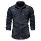 💯 Comfort Meets Quality | Men’s Soft Cotton-Blend Button-Front Denim Shirt