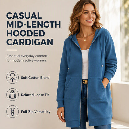 ⌛Limited-Time Offer🛍️Women’s Long Zip-Up Hooded Cardigan