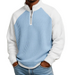 🔥Limited time offer✨Men's Waffle Knit Quarter Zip T-Shirt
