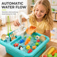 Children’s water play basin toy with a water flow feature