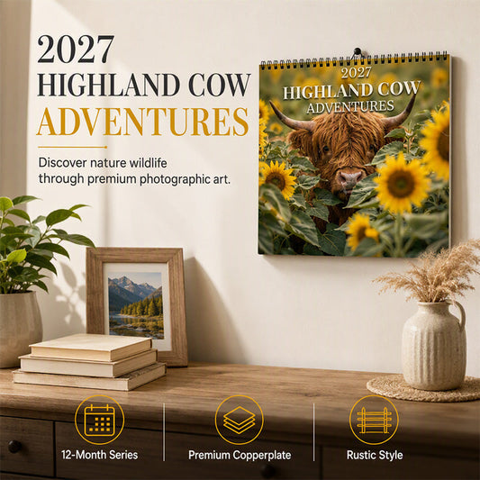 🐮LAST DAY SALE 60% OFF⚡50K+ SOLD🐂2027 Highland Cow Wall Calendar