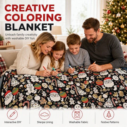 ⏳Limited-time 50% off⏰Family DIY Coloring Blanket for All Ages