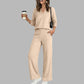 ⏳Limited time offer🔥Women’s V‑Neck Top & Wide‑Leg Trousers Co‑Ord Set