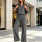⏳Limited time offer🔥Women’s V‑Neck Top & Wide‑Leg Trousers Co‑Ord Set