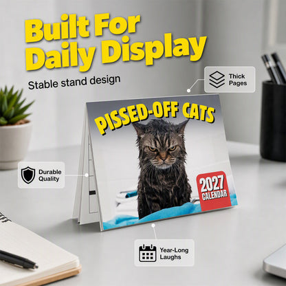 2027 Funny Angry Cats Wall Calendar