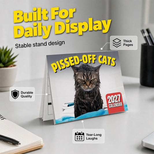 2027 Funny Angry Cats Wall Calendar