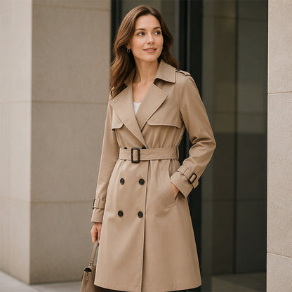 🔥Limited time offer✨Women's Mid-Length Pleated Trench Coat