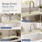 Raised Sloped Kitchen Sink Faucet Splash Guard and Draining Mat Non Slip Sink Drainage Pad and Soap Holder