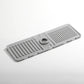 Raised Sloped Kitchen Sink Faucet Splash Guard and Draining Mat Non Slip Sink Drainage Pad and Soap Holder