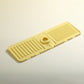 Raised Sloped Kitchen Sink Faucet Splash Guard and Draining Mat Non Slip Sink Drainage Pad and Soap Holder
