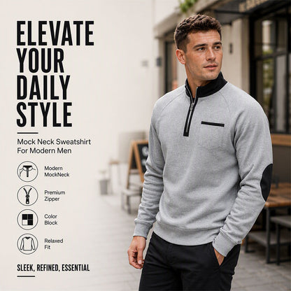 Men's Casual Quarter Zip Warm Sweatshirt
