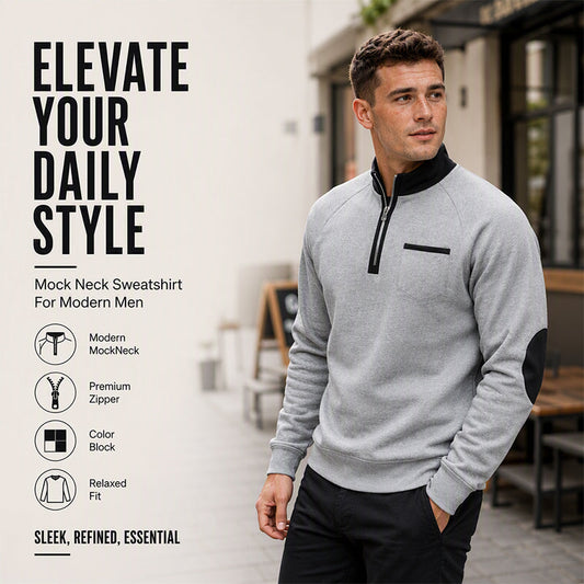 Men's Casual Quarter Zip Warm Sweatshirt