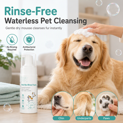 🥳2026 HOT SALE 70% OFF!💞50K+ SOLD!🐶Refresh Pets Instantly! No-Rinse Waterless Pet Cleaning Mousse