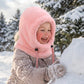 Hot Sale 50% OFF🎀Kids Fleece Balaclava Hat, Windproof Thermal One Piece Hood Scarf, Adjustable Drawstring Full Face Neck Warmer for Boys Girls, Winter Outdoor Ski Cycling Hat🧣