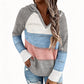 Women's Color Block Hollow-Out Knit Hoodie