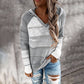Women's Color Block Hollow-Out Knit Hoodie