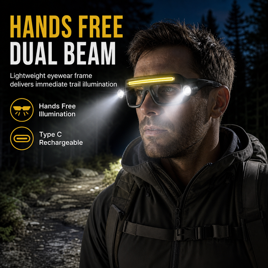 ⏳LAST DAY SALE 60% OFF!💥Rechargeable LED Headlamp Glasses – Hand-Wave Sensor🔧💡Type-C USB, 5-Mode COB, IPX4, Ultra-Lightweight for Camping & Motorcycle 🔦🏕️🏍️🇬🇧