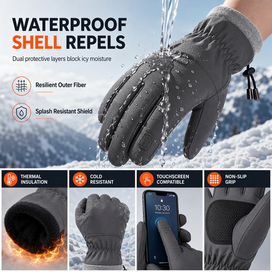 ⏳🔥LIMITED-TIME 50% OFF! ⏰Winter Thermal Gloves for Men and Women Windproof Cold Resistant Touchscreen Non Slip Gloves for Cycling